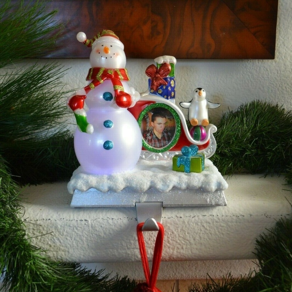 Picture Frame Stocking Holder with Changing Lights